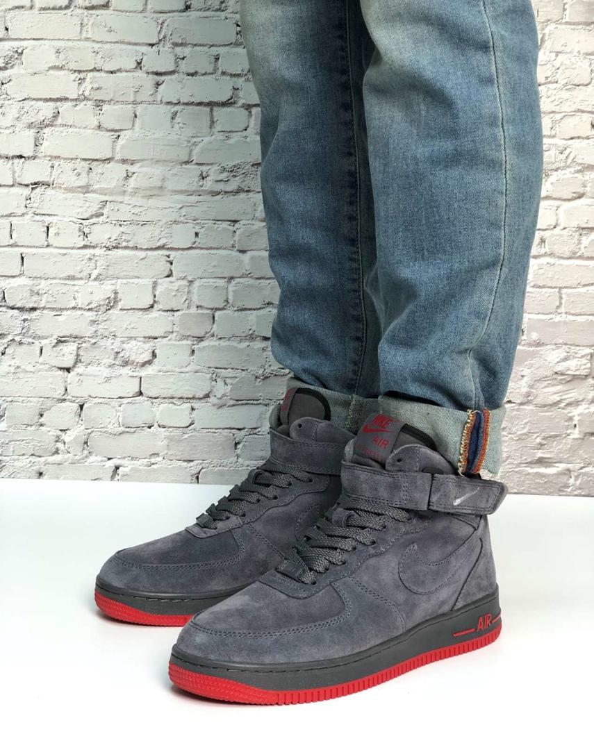 Nike Air Force 1 High Grey Red 1