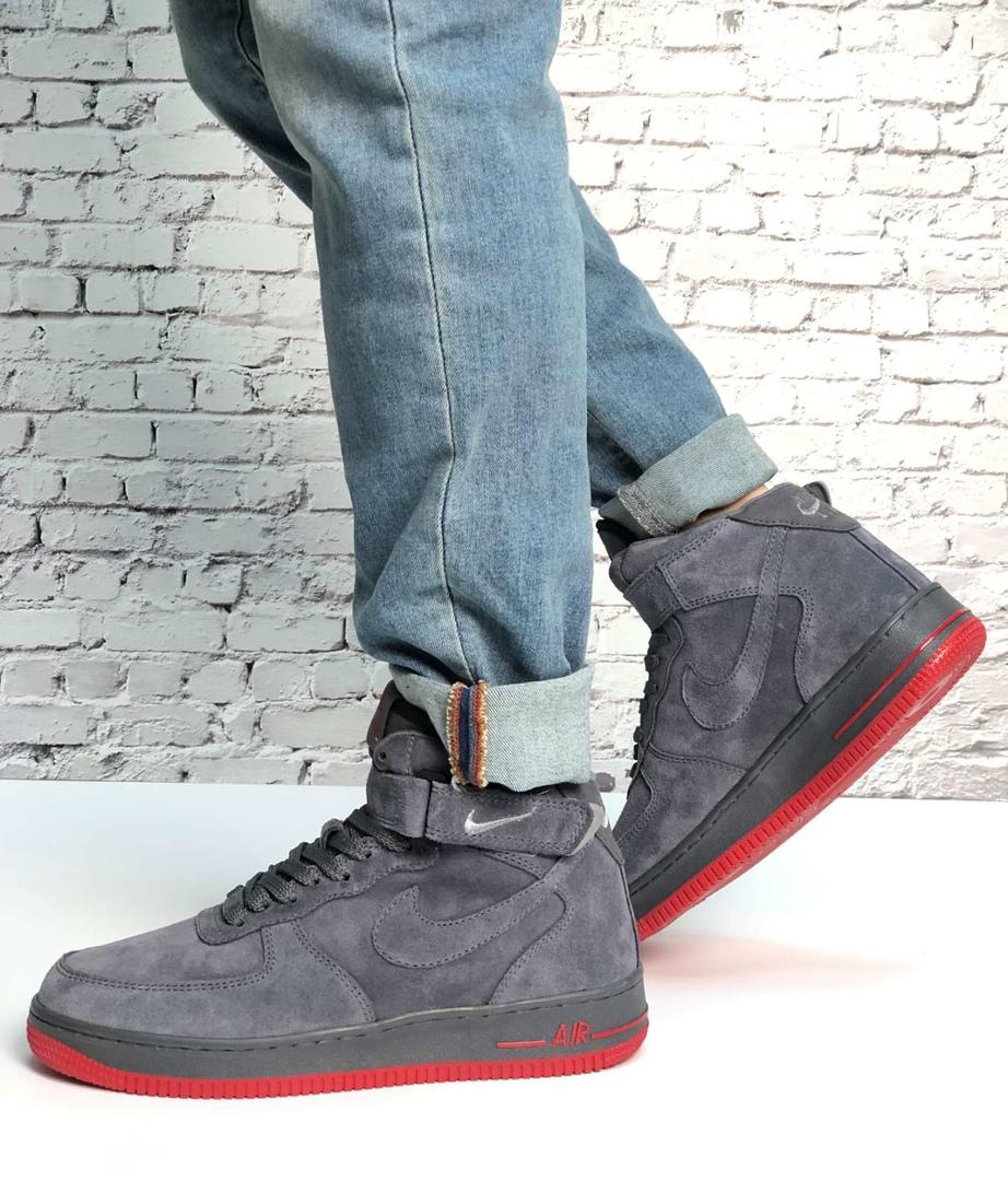 Nike Air Force 1 High Grey Red 1