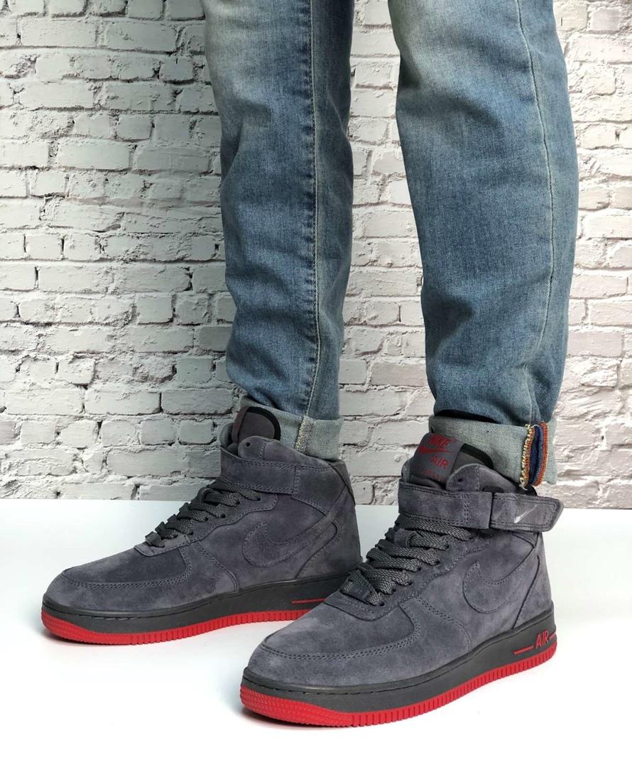 Nike Air Force 1 High Grey Red 1