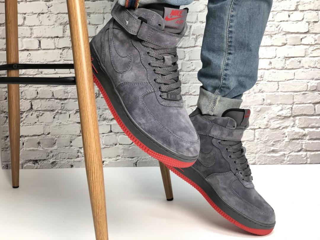 Nike Air Force 1 High Grey Red 1