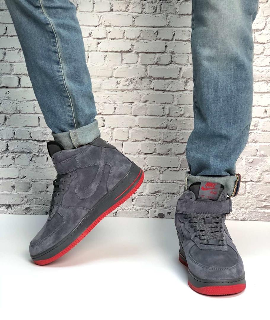 Nike Air Force 1 High Grey Red 1