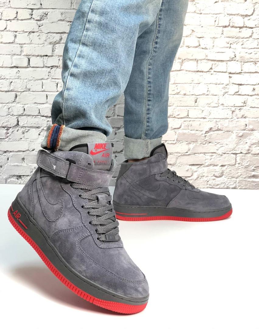 Nike Air Force 1 High Grey Red 1