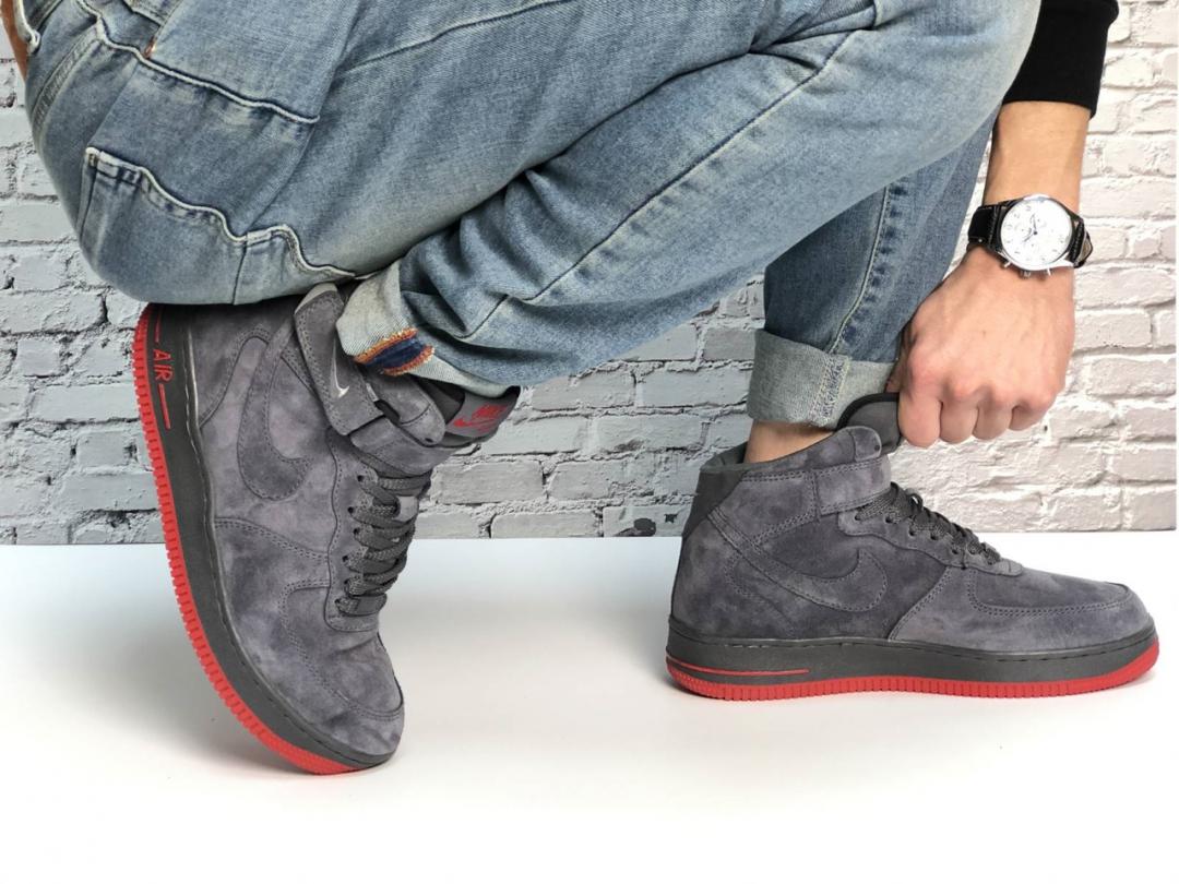 Nike Air Force 1 High Grey Red 1