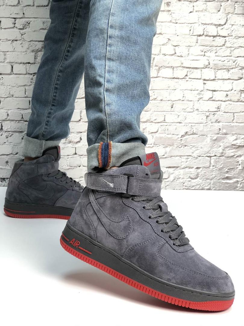 Nike Air Force 1 High Grey Red 1