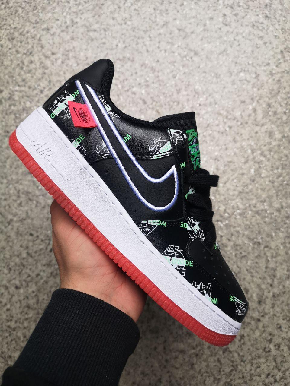 Nike Air Force 1 Black White Red 1