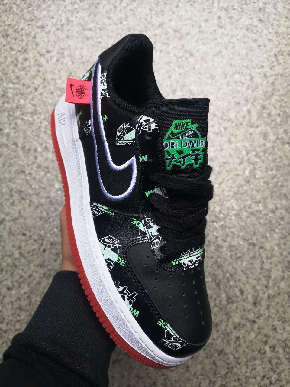 Nike Air Force 1 Black White Red 1