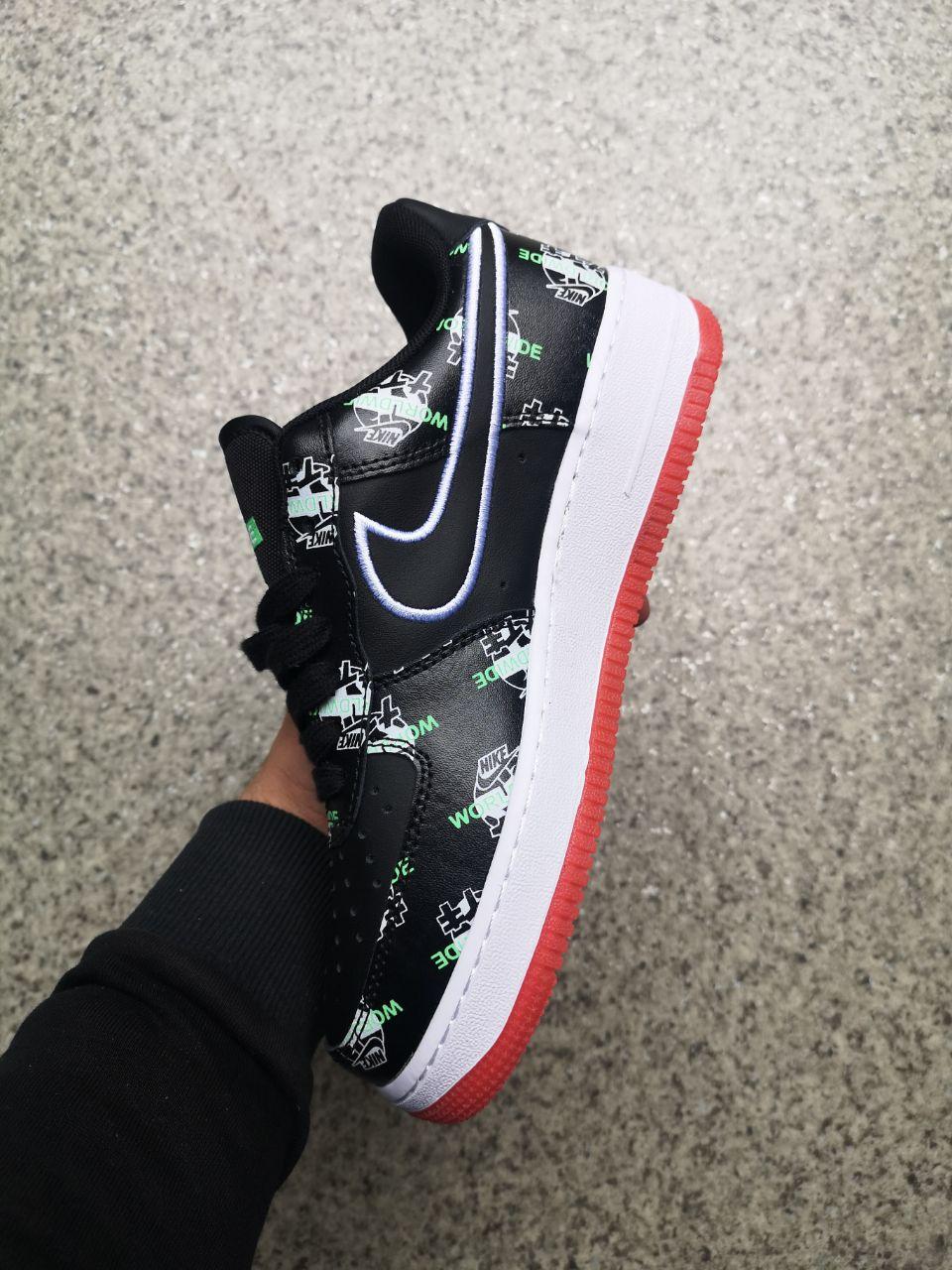 Nike Air Force 1 Black White Red 1