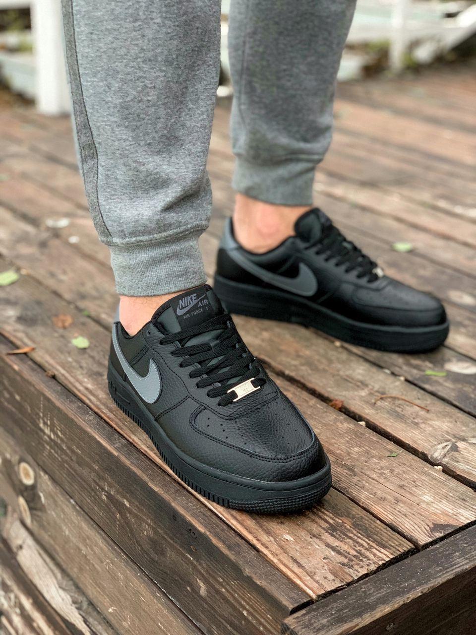 Nike Air Force Low Winter Black «Grey Logo»