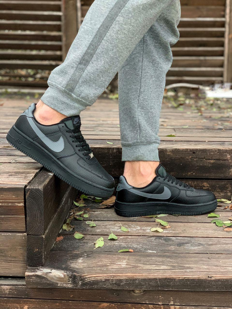 Nike Air Force Low Winter Black «Grey Logo»