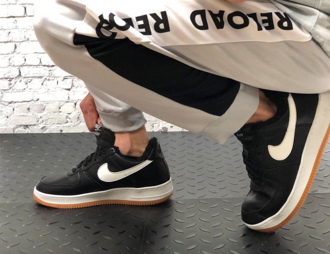 Nike Air Force Low Winter Black White Gum