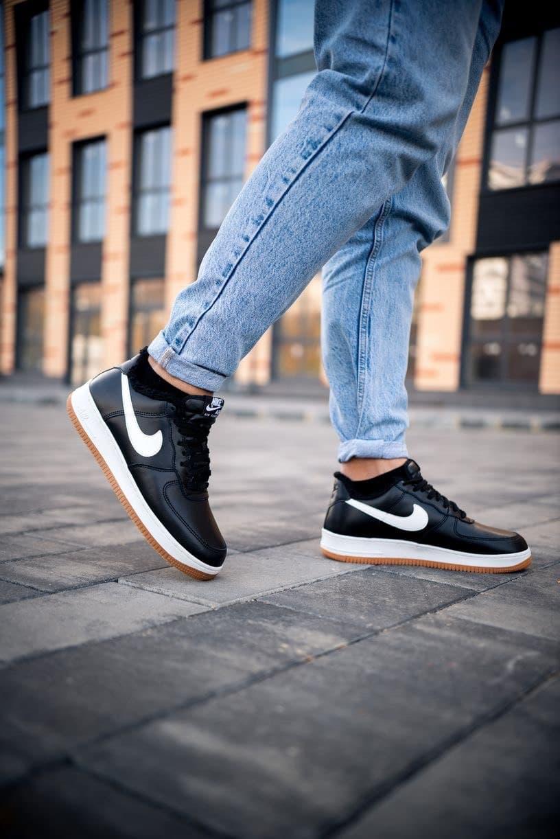 Nike Air Force Low Winter Black White Gum