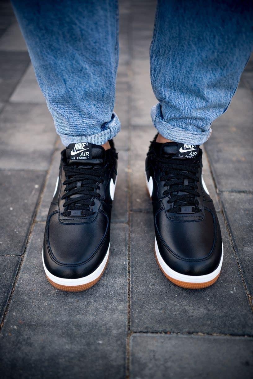 Nike Air Force Low Winter Black White Gum