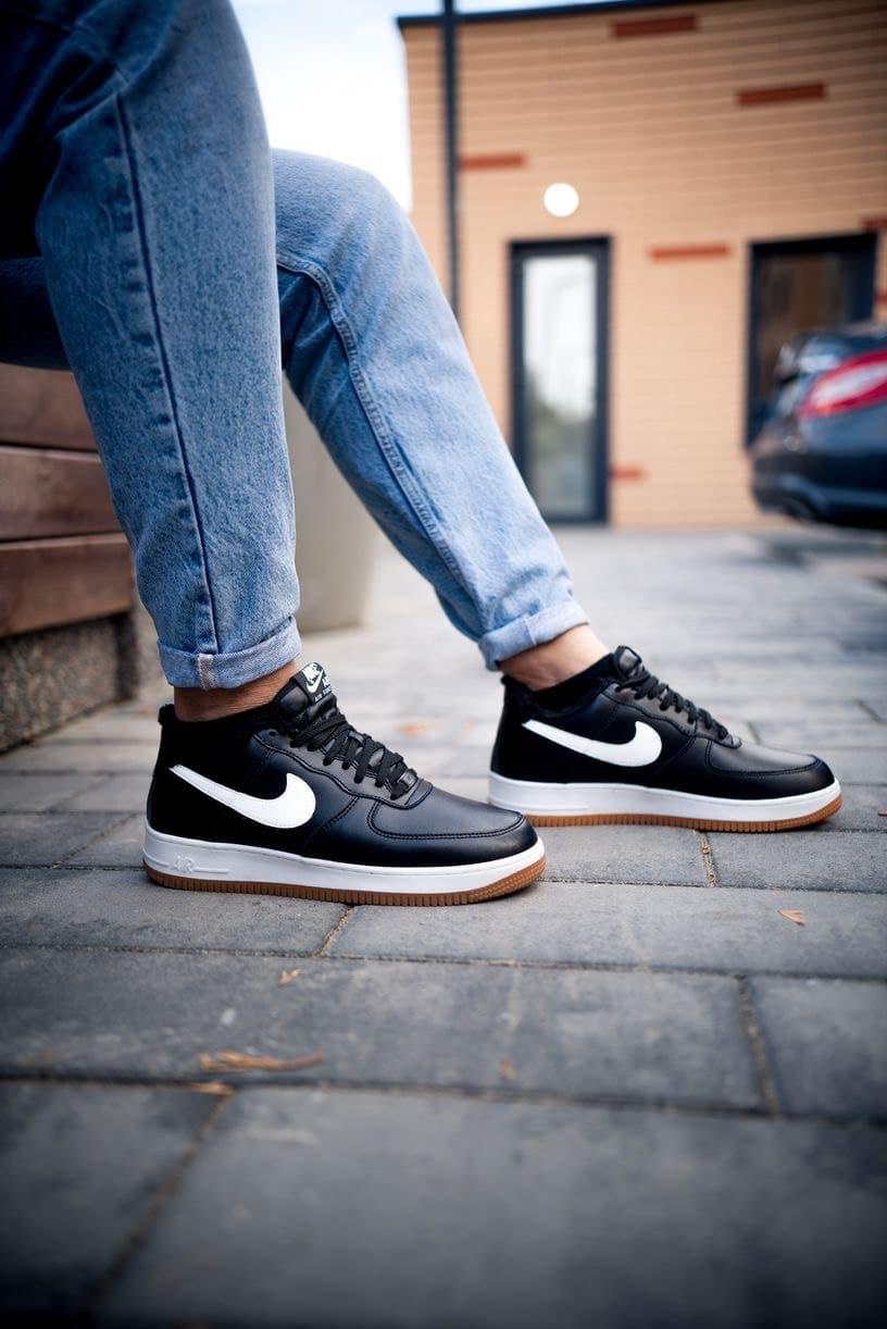 Nike Air Force Low Winter Black White Gum