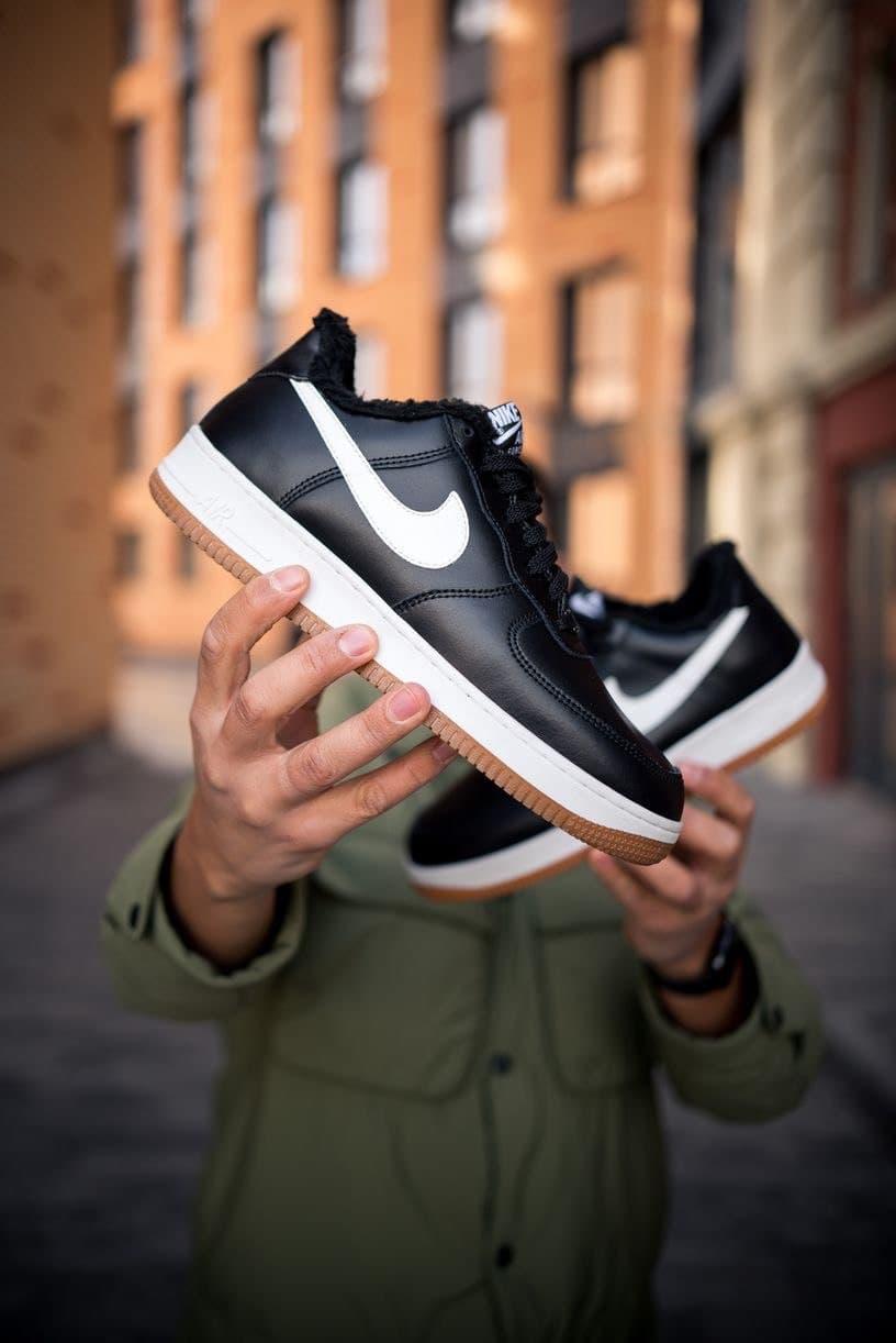 Nike Air Force Low Winter Black White Gum