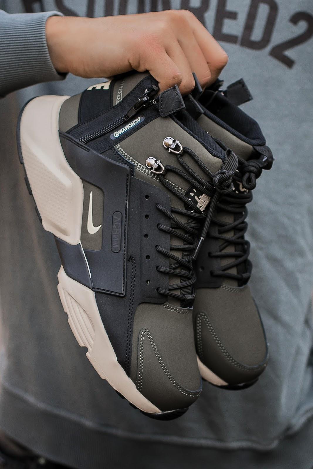 Nike Huarache City MID Leather x Acronym Mid Khaki Black