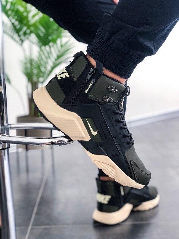 Nike Huarache City MID Leather x Acronym Mid Khaki Black