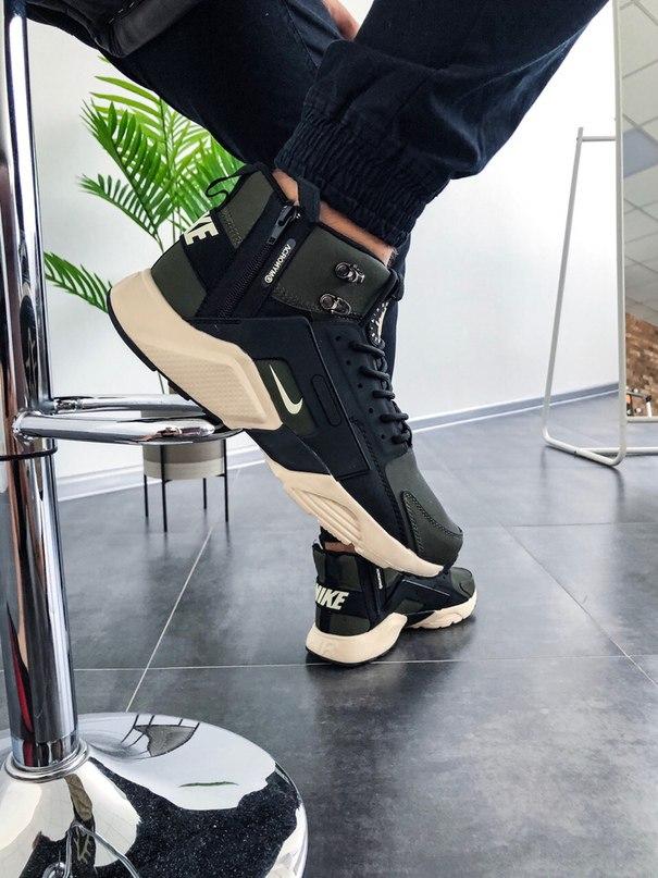Nike Huarache City MID Leather x Acronym Mid Khaki Black
