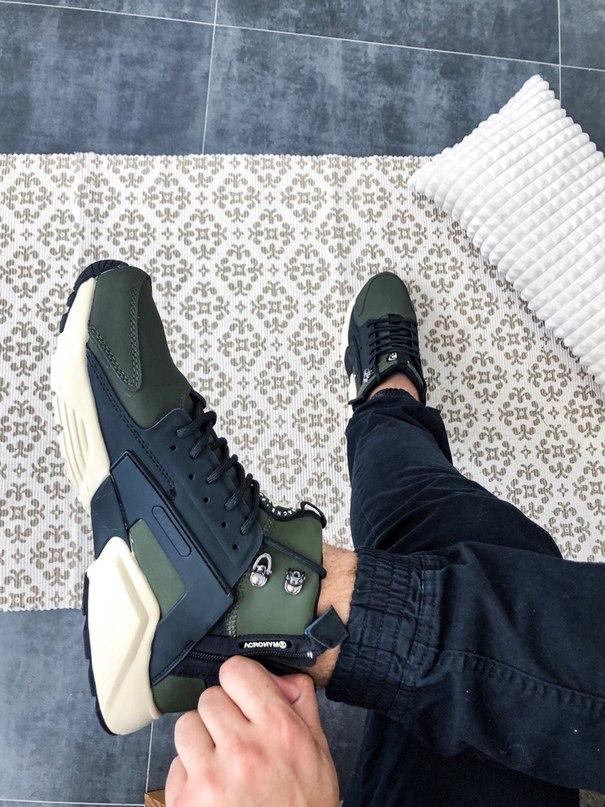 Nike Huarache City MID Leather x Acronym Mid Khaki Black