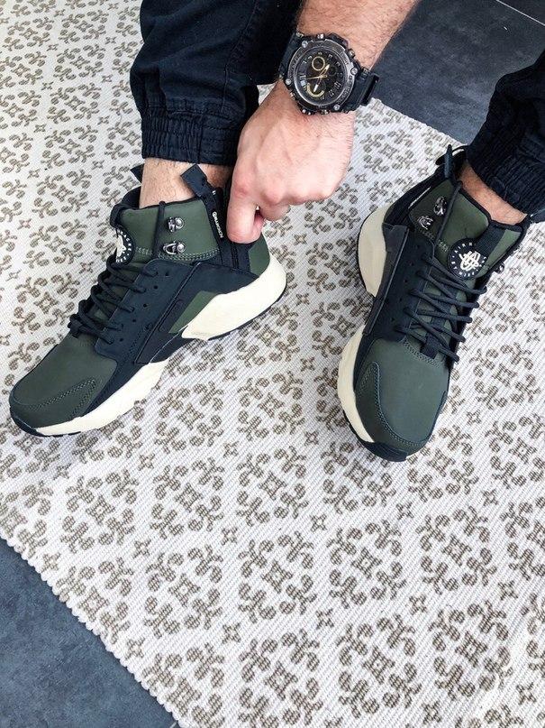 Nike Huarache City MID Leather x Acronym Mid Khaki Black