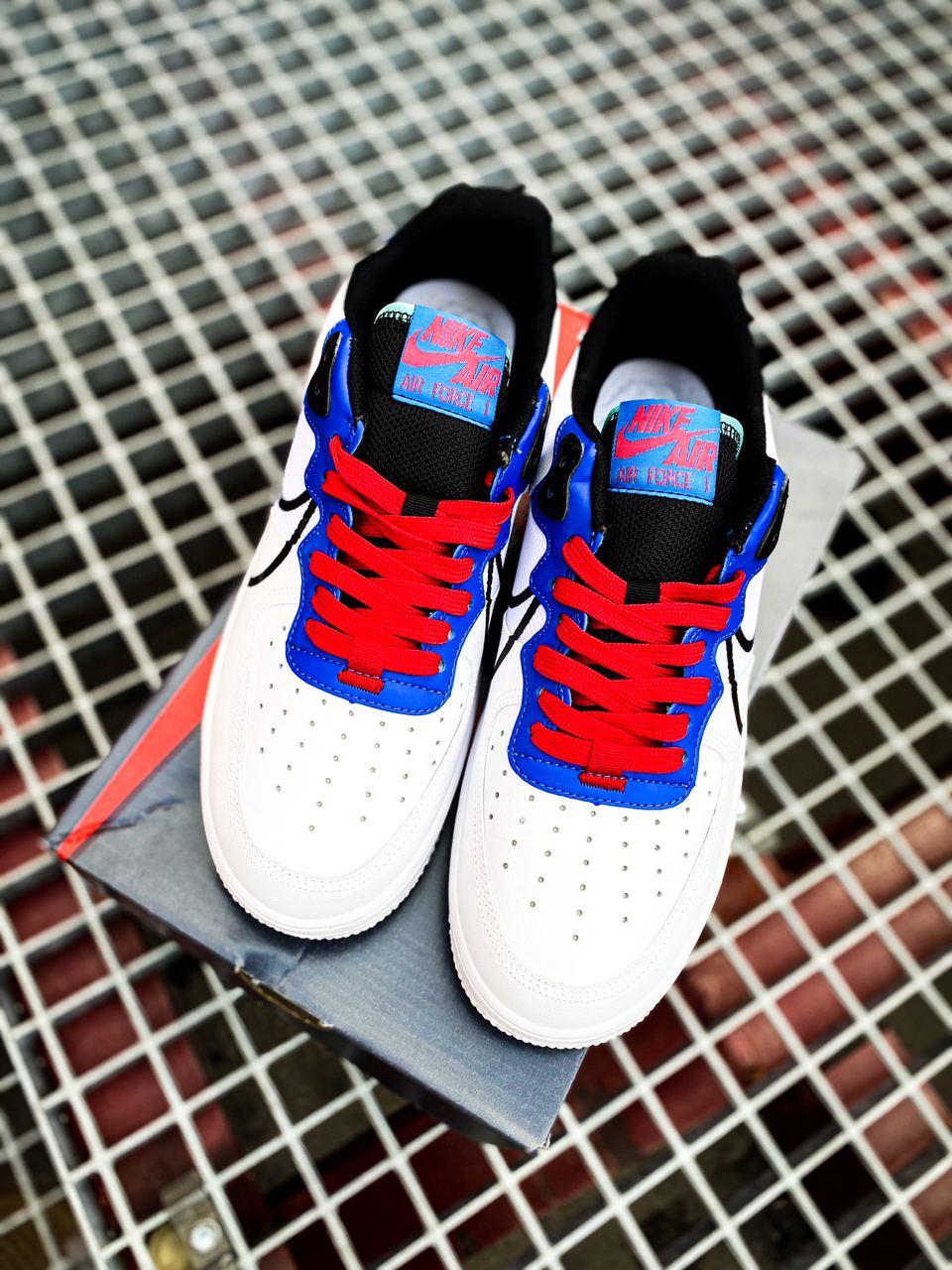 Nike Air Force 1 React White Black Blue Red
