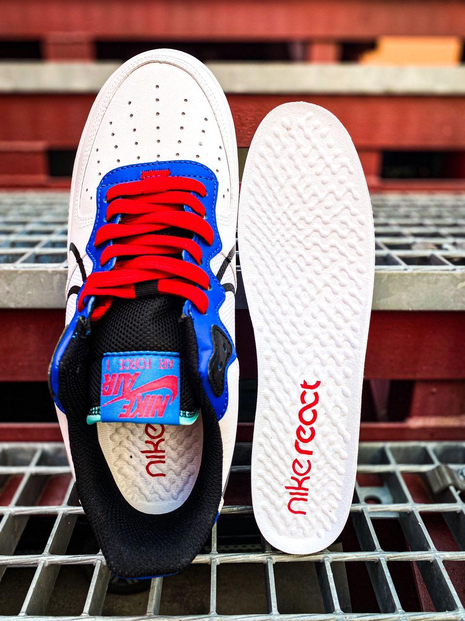 Nike Air Force 1 React White Black Blue Red