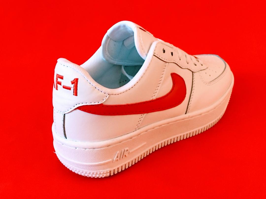 Nike Air Force 1 White Red Logo