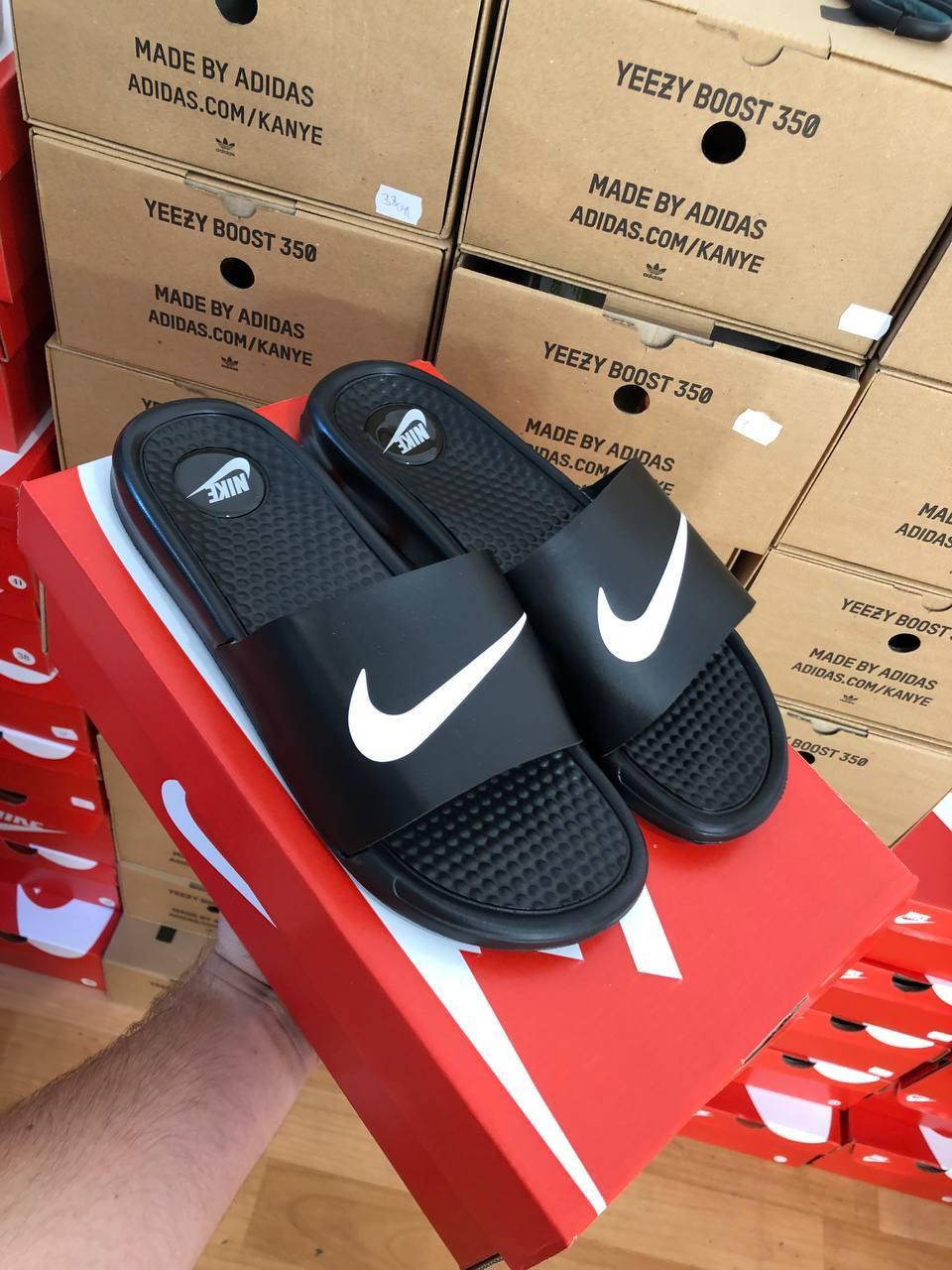 Nike Slides Black «White Logo» 1