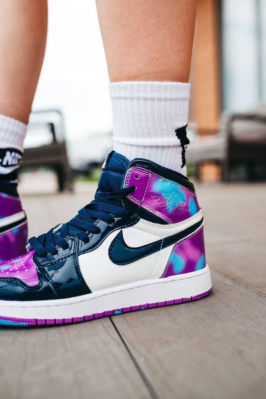 Nike Air Jordan 1 High Violet White Black