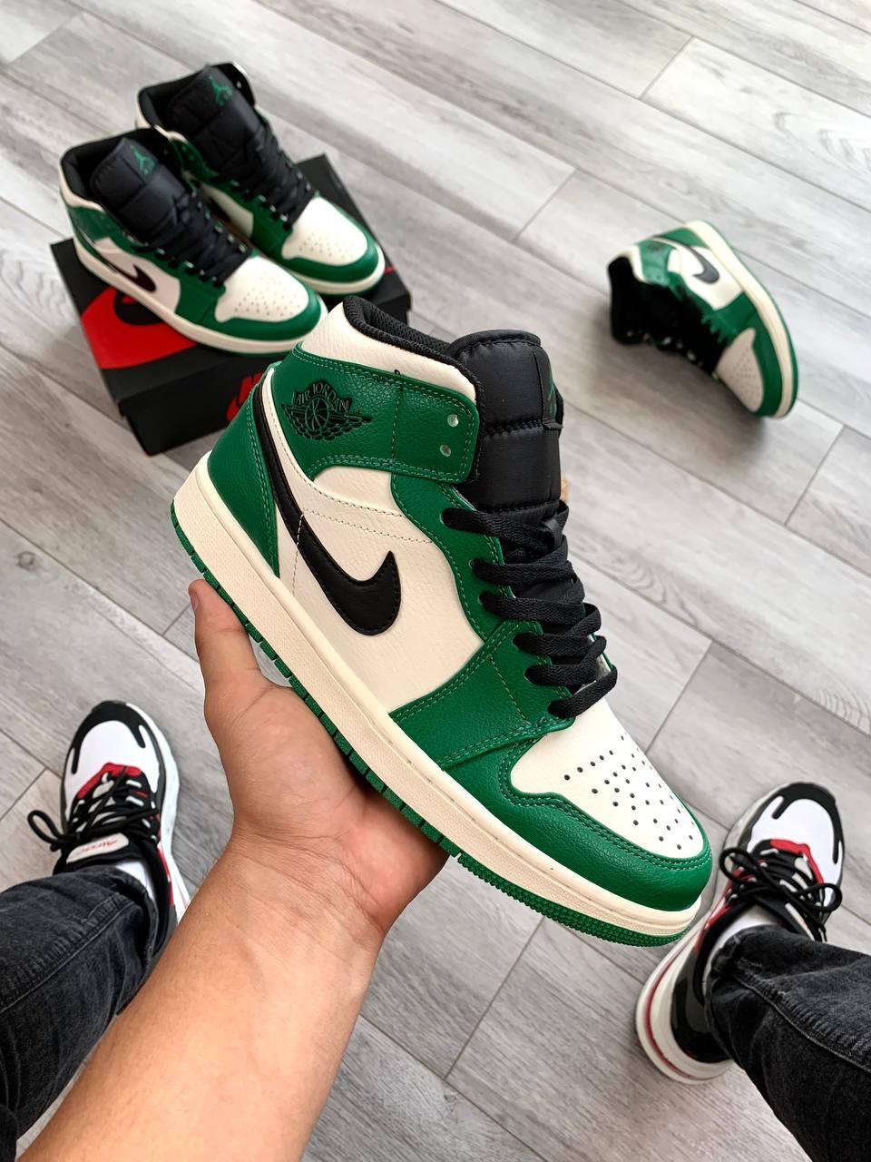 Nike Air Jordan 1 Mid Green White v2