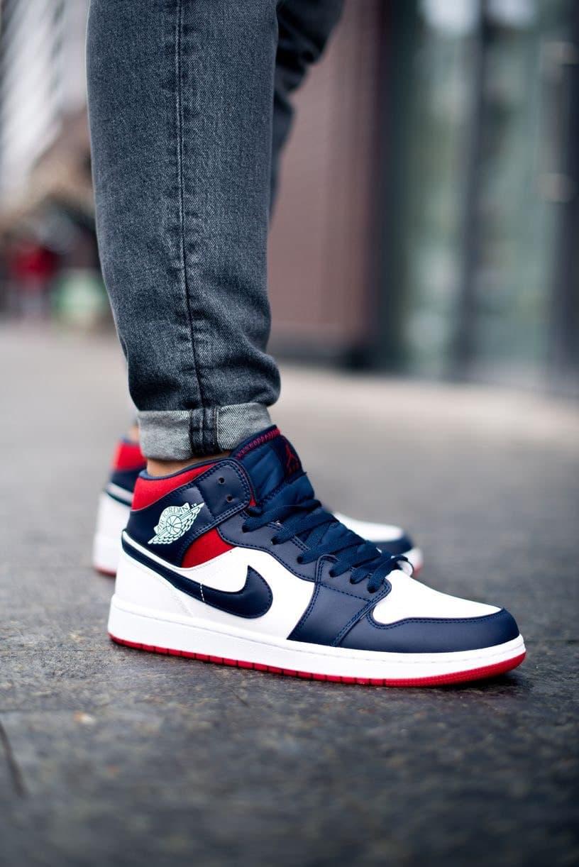Nike Air Jordan 1 Retro Mid Blue Red White