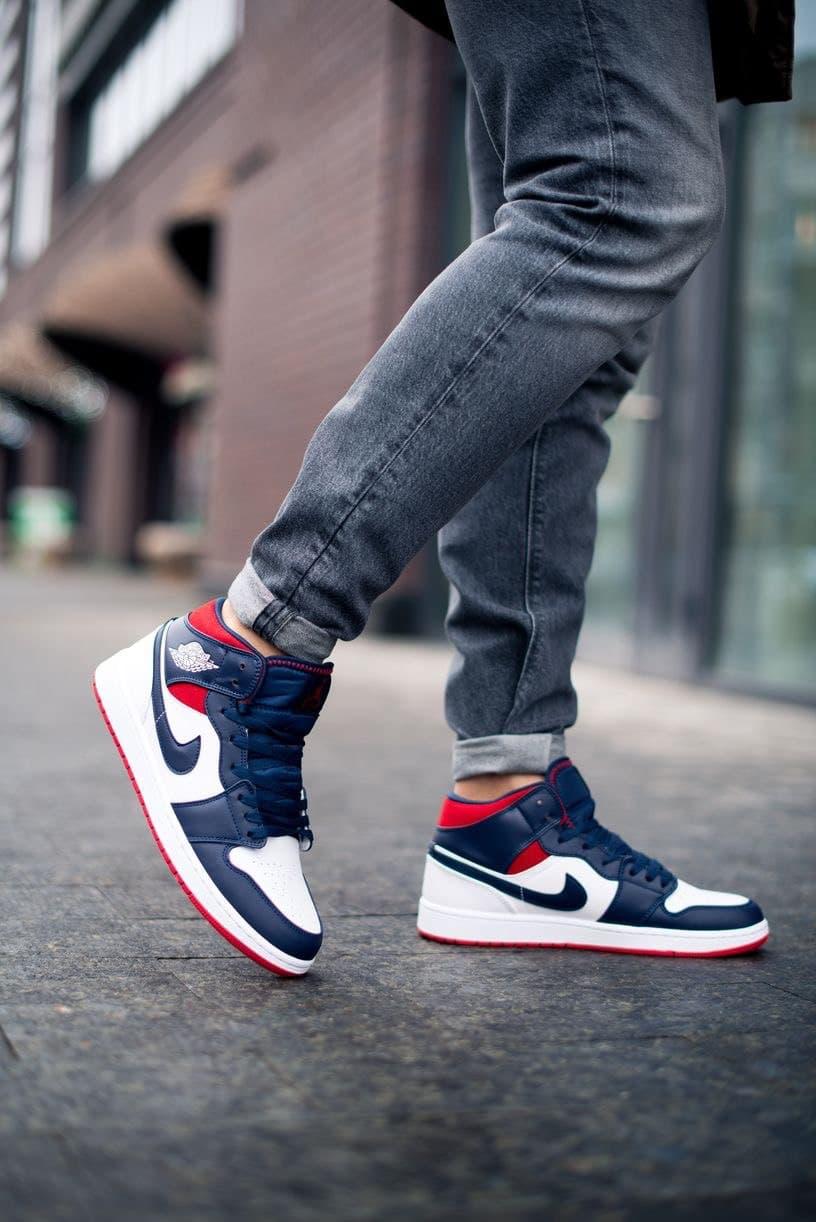 Nike Air Jordan 1 Retro Mid Blue Red White