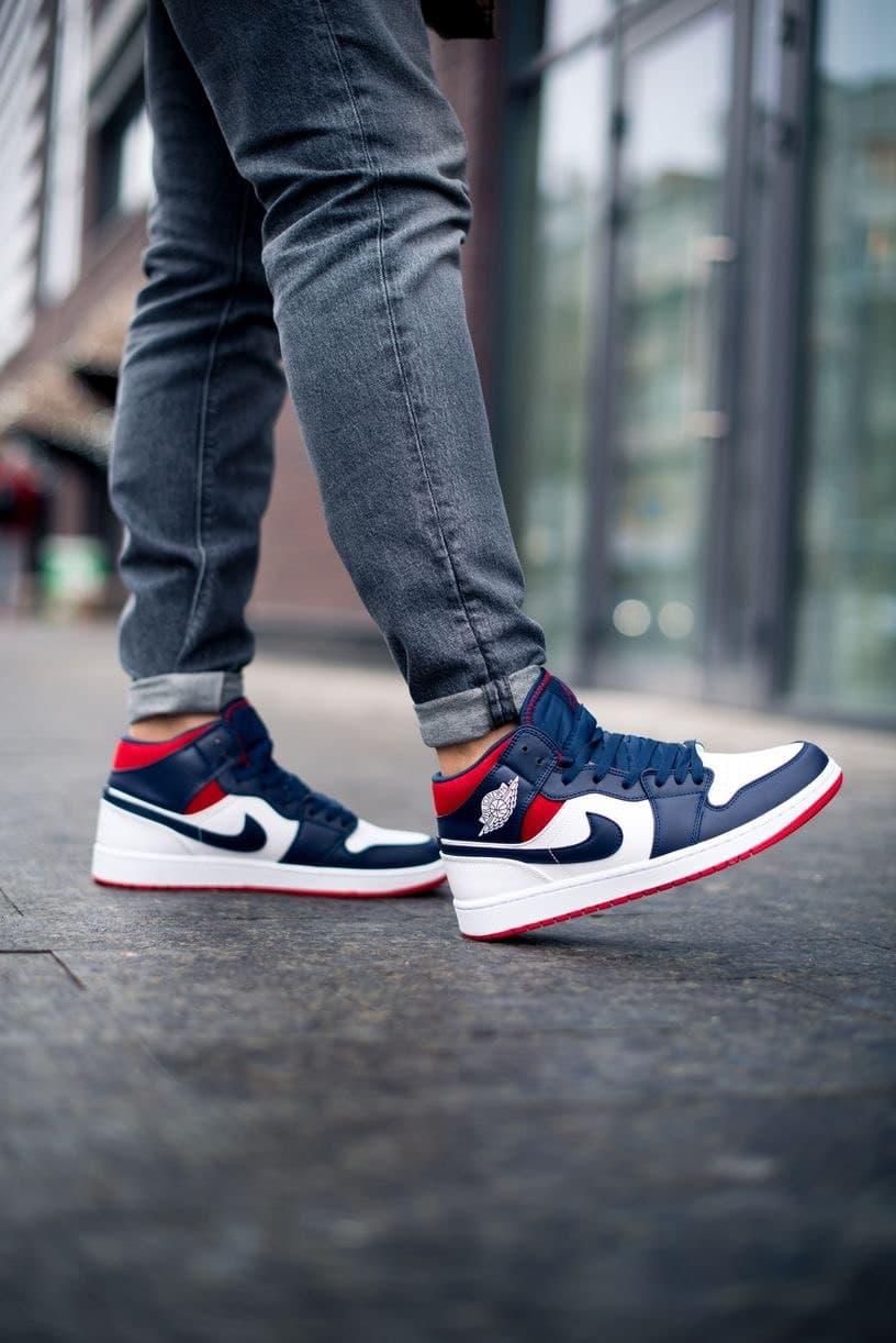 Nike Air Jordan 1 Retro Mid Blue Red White