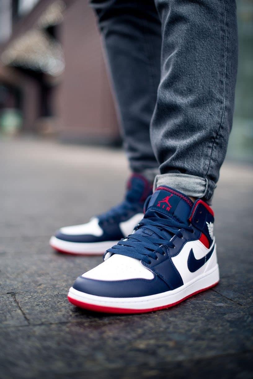 Nike Air Jordan 1 Retro Mid Blue Red White