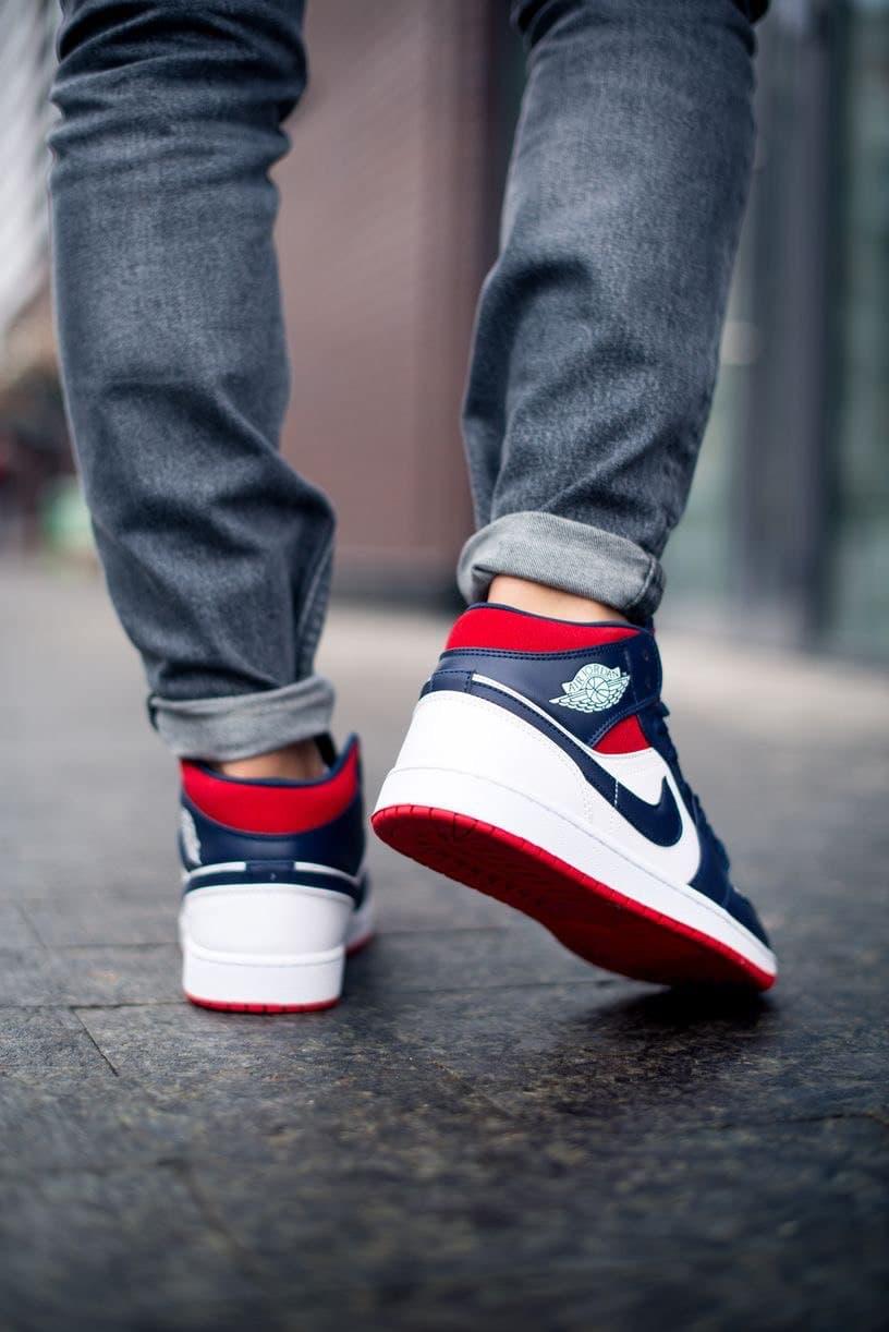 Nike Air Jordan 1 Retro Mid Blue Red White
