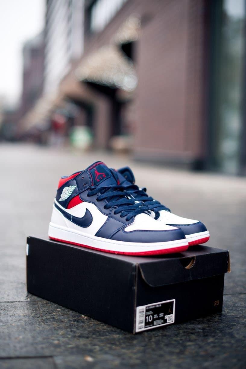 Nike Air Jordan 1 Retro Mid Blue Red White