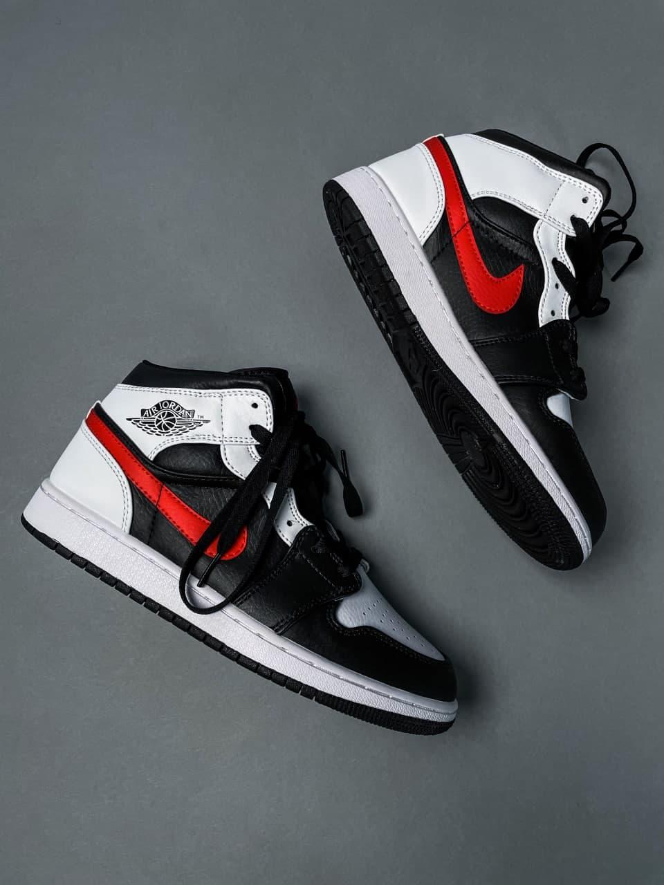 Nike Air Jordan 1 Mid Black Chile Red White
