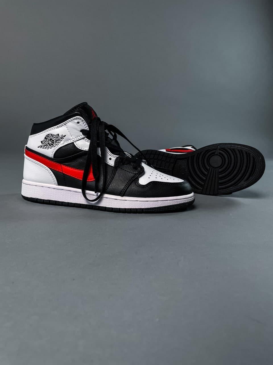 Nike Air Jordan 1 Mid Black Chile Red White