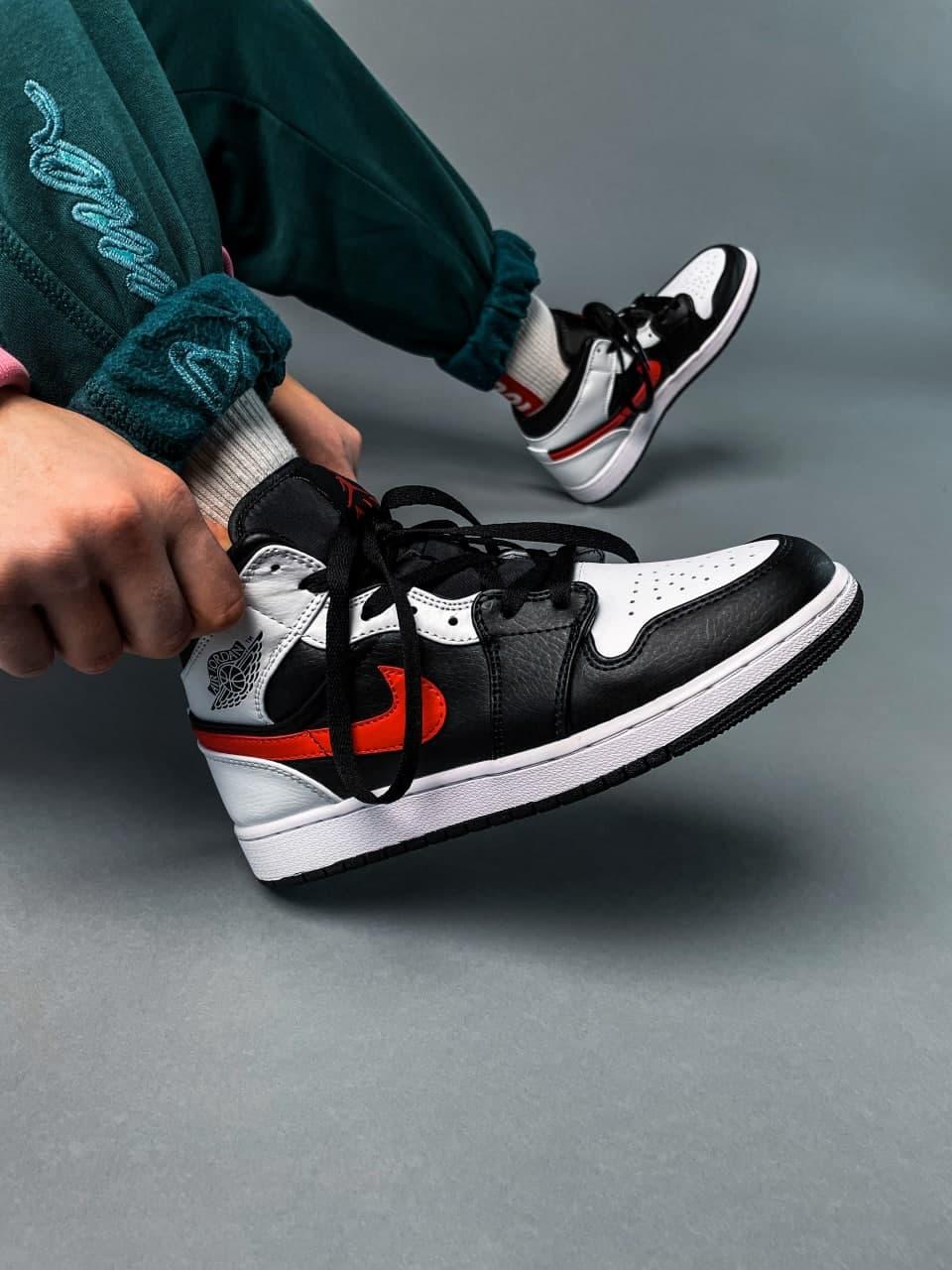 Nike Air Jordan 1 Mid Black Chile Red White