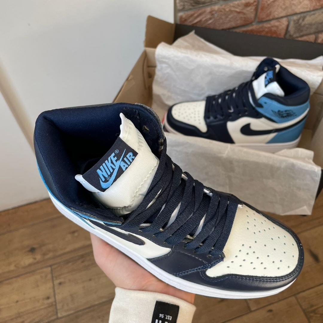 Nike Air Jordan 1 Retro High Patent Blue Toe v2