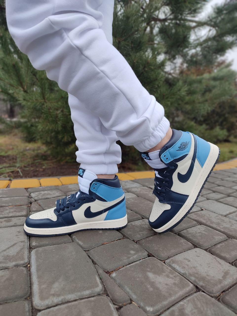 Nike Air Jordan 1 Retro High Patent Blue Toe v2