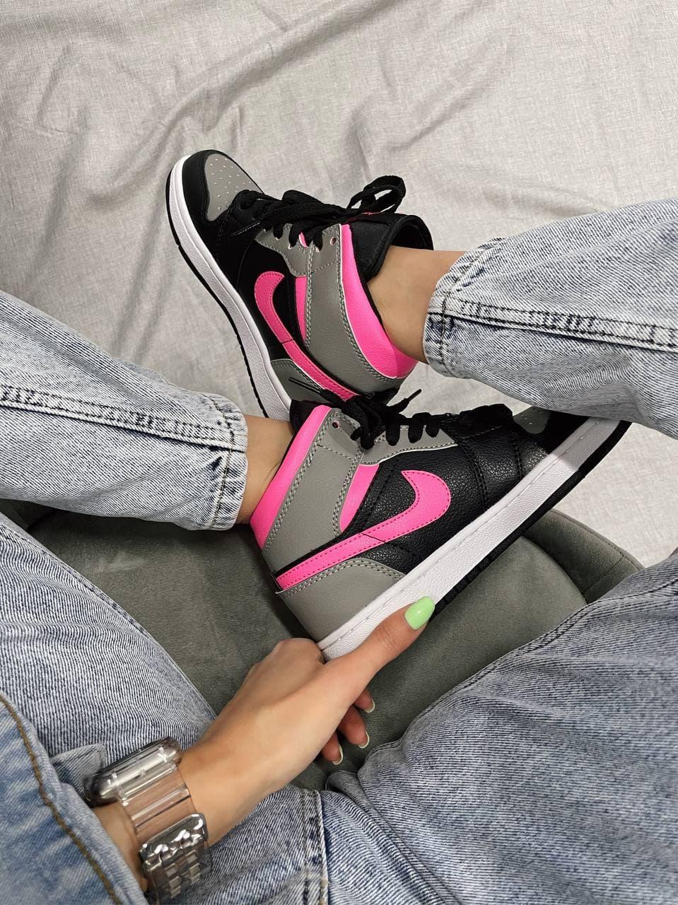 Nike Air Jordan 1 Retro High Black Grey Pink
