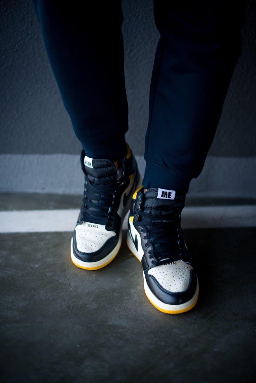 Nike Air Jordan 1 Retro Mid Yellow Black White