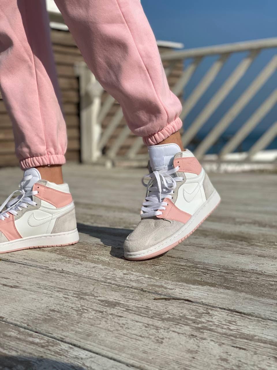Nike Air Jordan 1 Retro High Pink Grey White 2