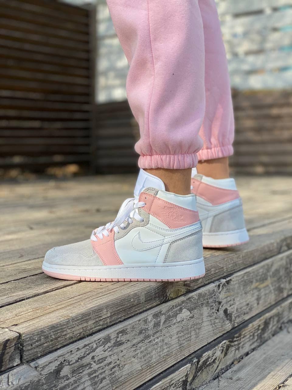 Nike Air Jordan 1 Retro High Pink Grey White 2