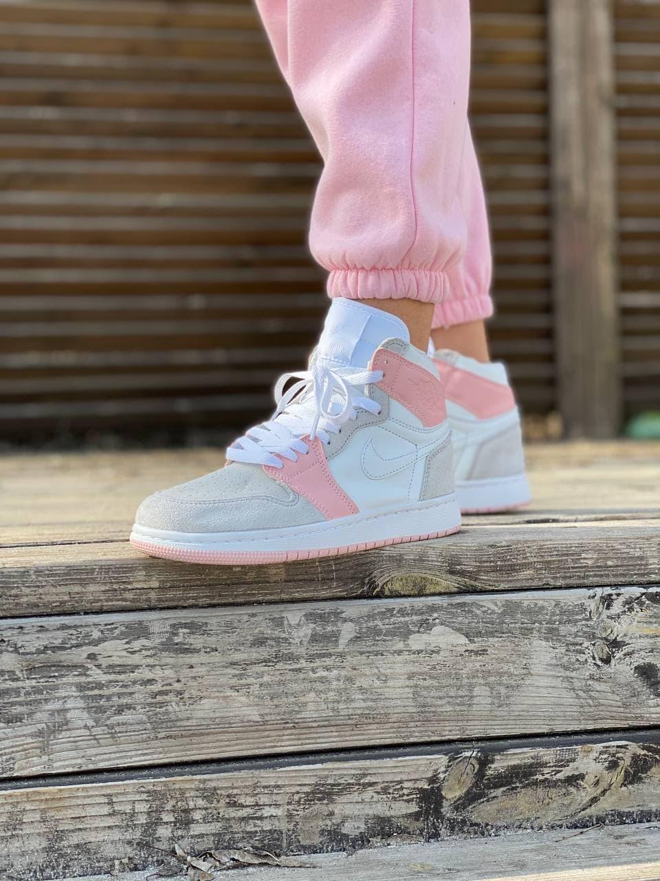 Nike Air Jordan 1 Retro High Pink Grey White 2