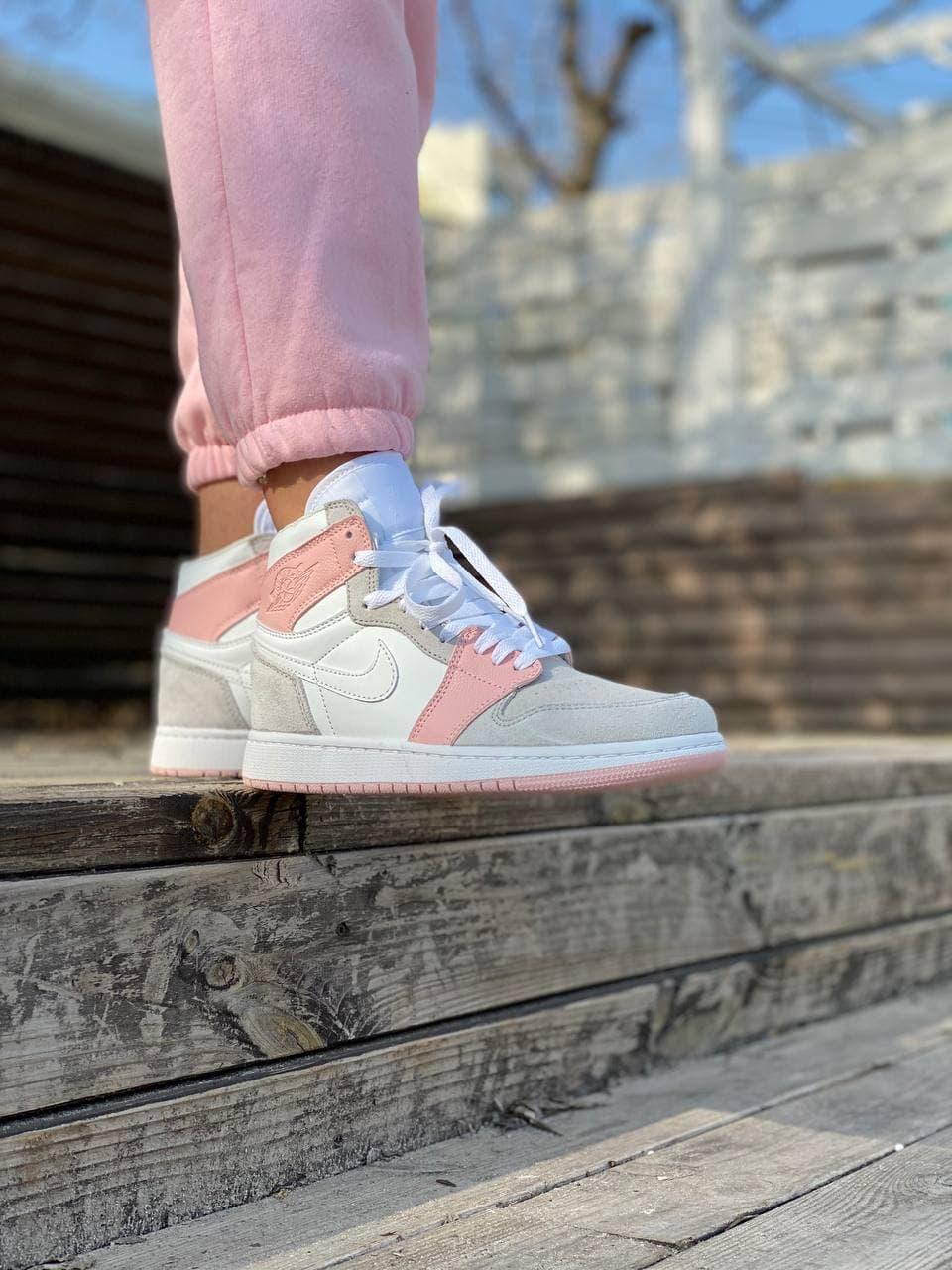 Nike Air Jordan 1 Retro High Pink Grey White 2