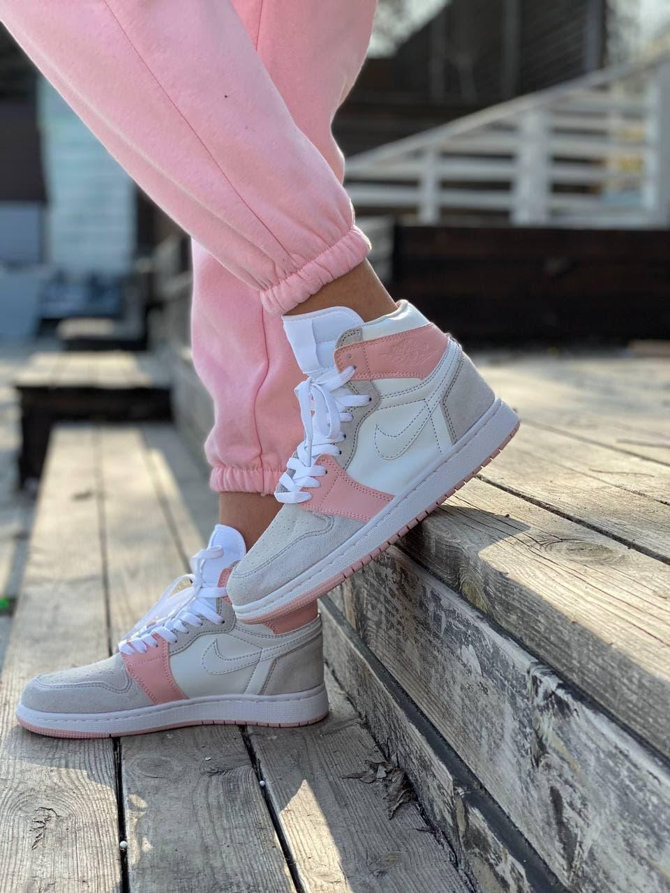 Nike Air Jordan 1 Retro High Pink Grey White 2