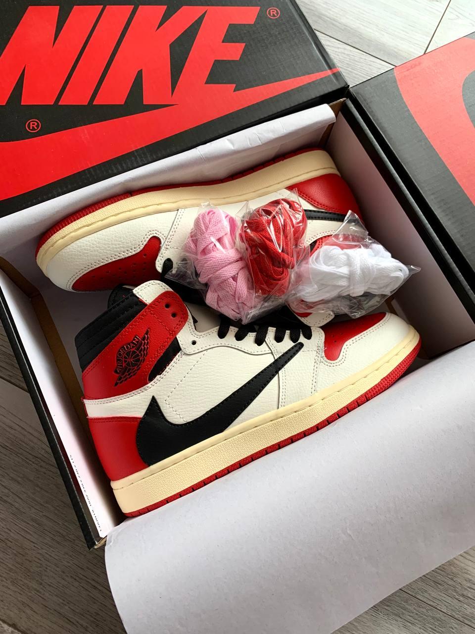 Nike Air Jordan Travis Scott + Cactus Jack White Red