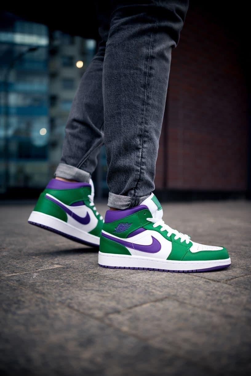 AirJordan Retro1 Green Violet White