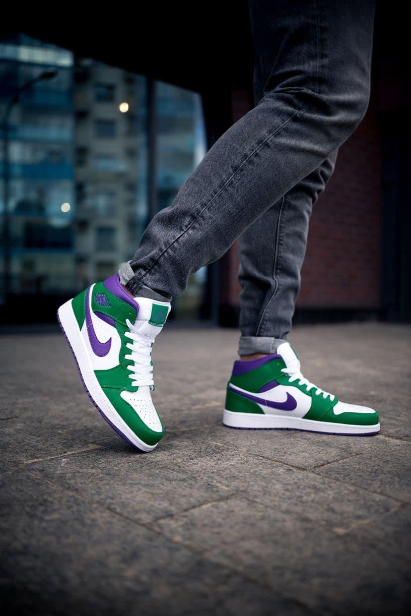 AirJordan Retro1 Green Violet White